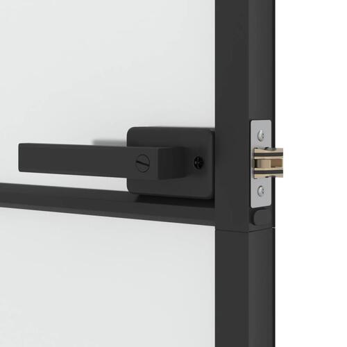 Dør 83x201,5 cm hærdet glas og aluminium sort