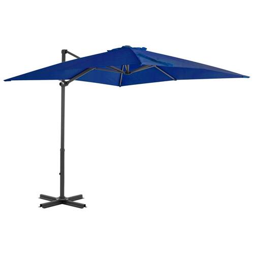 Hængeparasol med aluminiumsstang 250x250 cm azurblå
