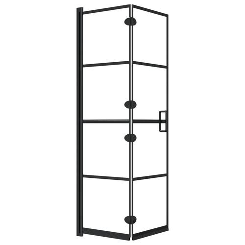 Foldbar bruseafskærmning 80x140 cm sikkerhedsglas sort