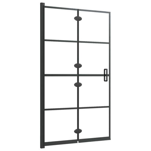 Foldbar bruseafskærmning 80x140 cm sikkerhedsglas sort