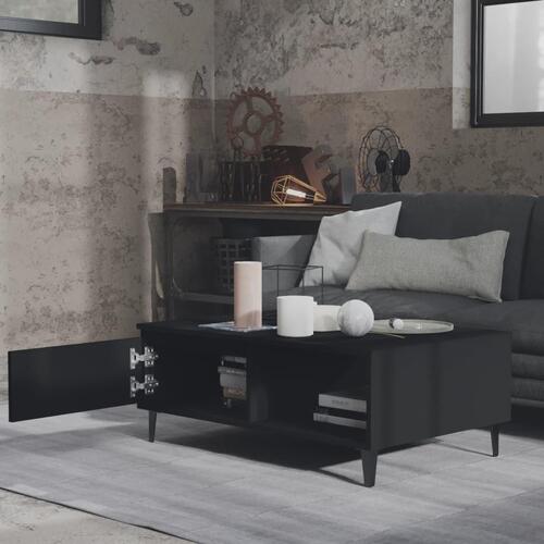 Sofabord 90x60x35 cm konstrueret træ sort