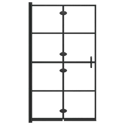 Foldbar bruseafskærmning 80x140 cm sikkerhedsglas sort