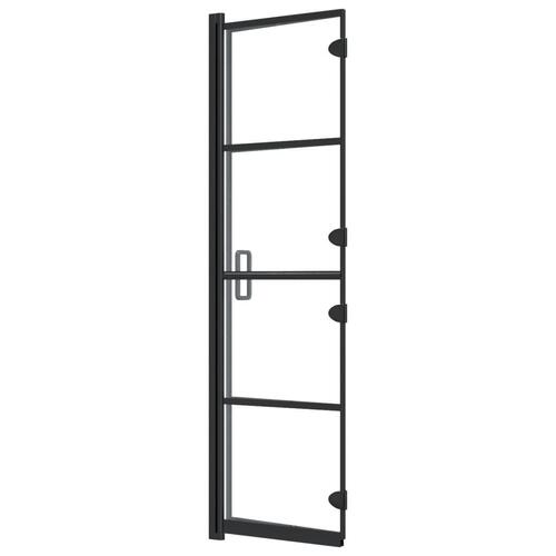 Foldbar bruseafskærmning 80x140 cm sikkerhedsglas sort