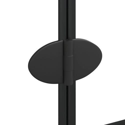 Foldbar bruseafskærmning 80x140 cm sikkerhedsglas sort