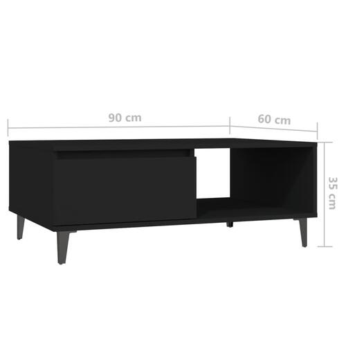 Sofabord 90x60x35 cm konstrueret træ sort