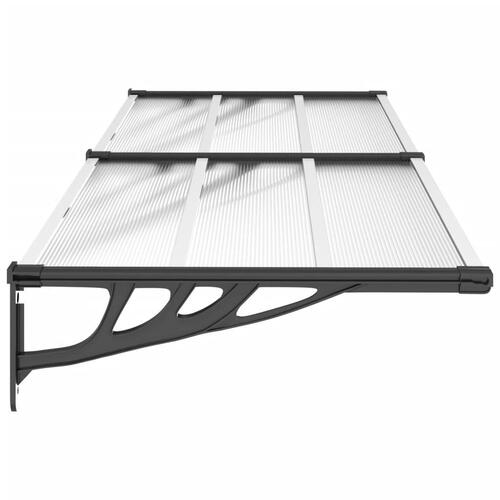 Dørbaldakin 239x90 cm polycarbonat sort og transparent