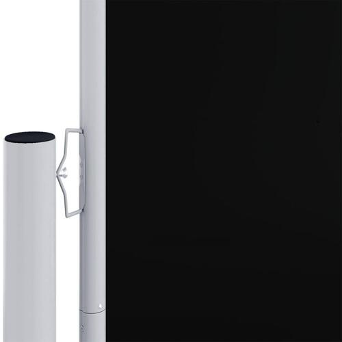 Sammenrullelig sidemarkise 140 x 1000 cm sort