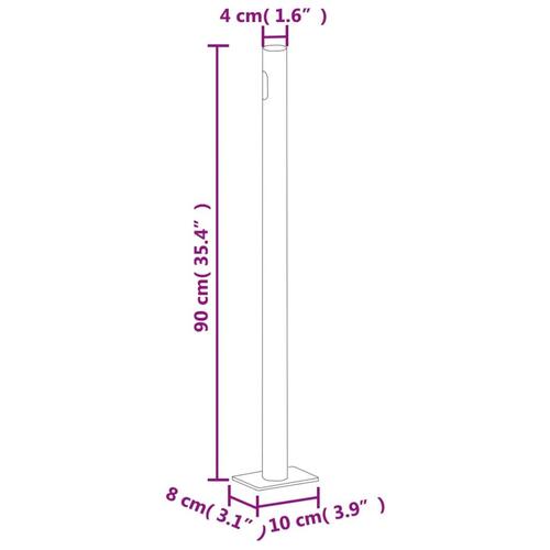Sammenrullelig sidemarkise 140 x 1000 cm sort