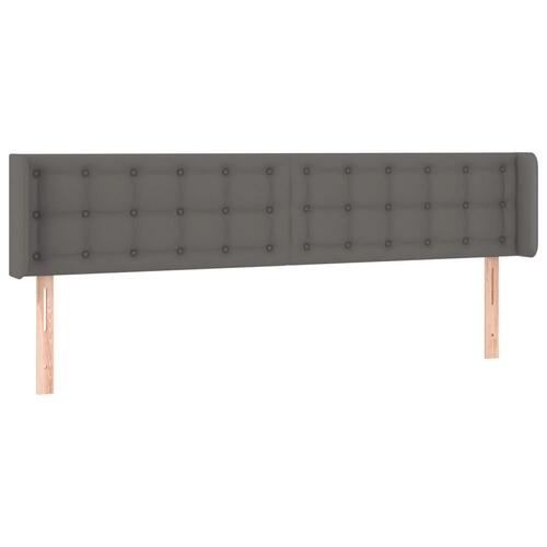 Sengegavl med LED-lys 183x16x78/88 cm kunstlæder grå