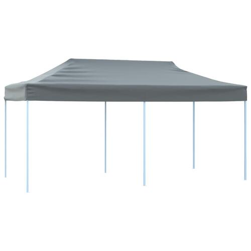 Foldbart pop-op-festtelt med sidevægge 3x6 m antracitgrå