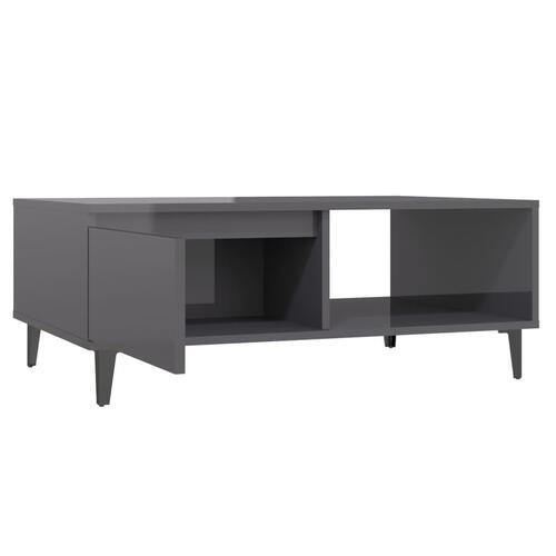 Sofabord 90x60x35 cm konstrueret træ grå højglans