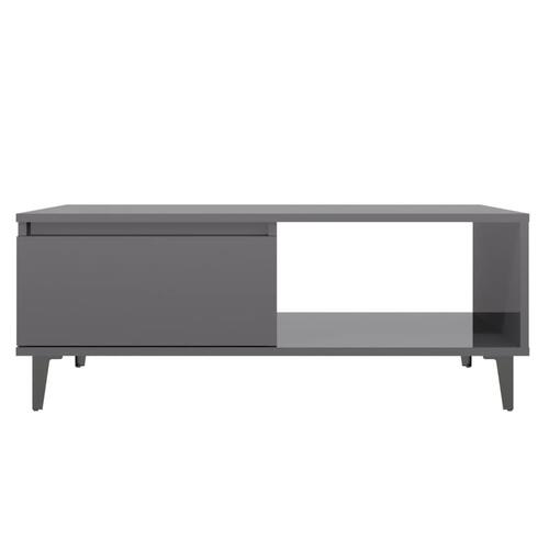 Sofabord 90x60x35 cm konstrueret træ grå højglans