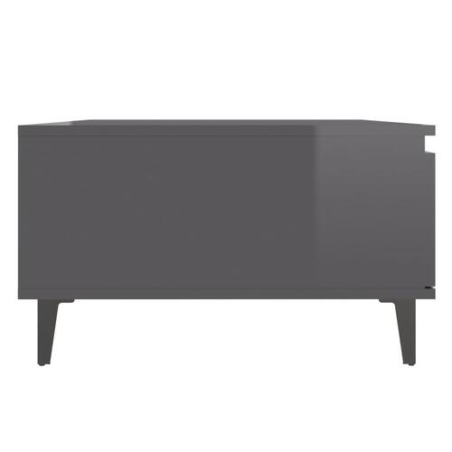 Sofabord 90x60x35 cm konstrueret træ grå højglans