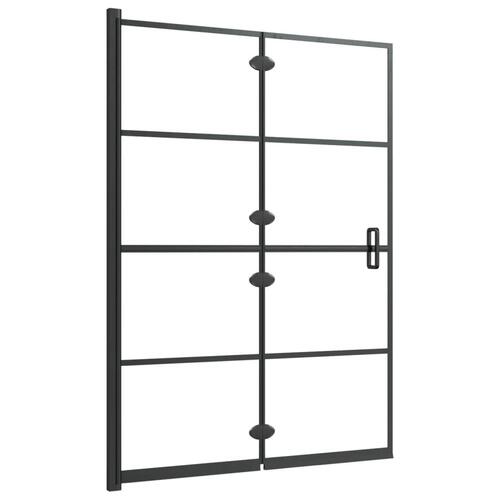 Foldbar bruseafskærmning 100x140 cm sikkerhedsglas sort
