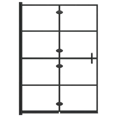 Foldbar bruseafskærmning 100x140 cm sikkerhedsglas sort