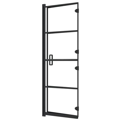 Foldbar bruseafskærmning 100x140 cm sikkerhedsglas sort