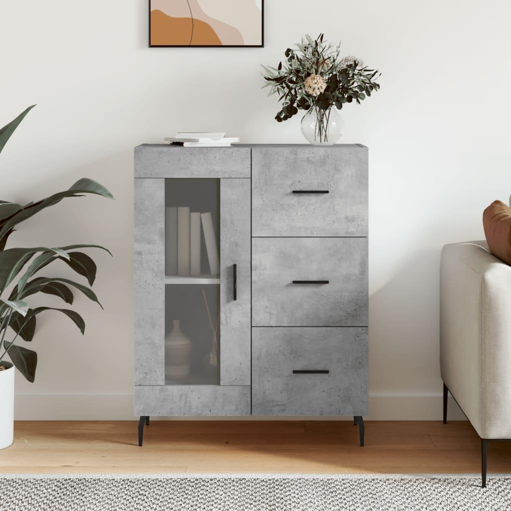 Skænk 69,5x34x90 cm konstrueret træ betongrå