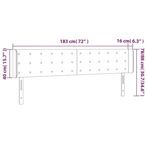 Sengegavl med LED-lys 183x16x78/88cm kunstlæder cappuccino
