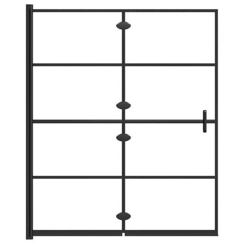 Foldbar bruseafskærmning 120x140 cm sikkerhedsglas sort