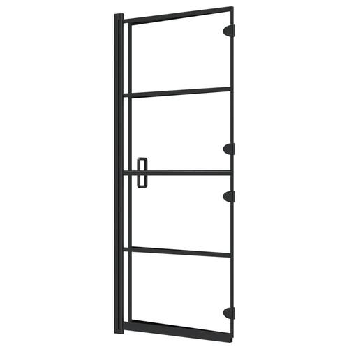Foldbar bruseafskærmning 120x140 cm sikkerhedsglas sort