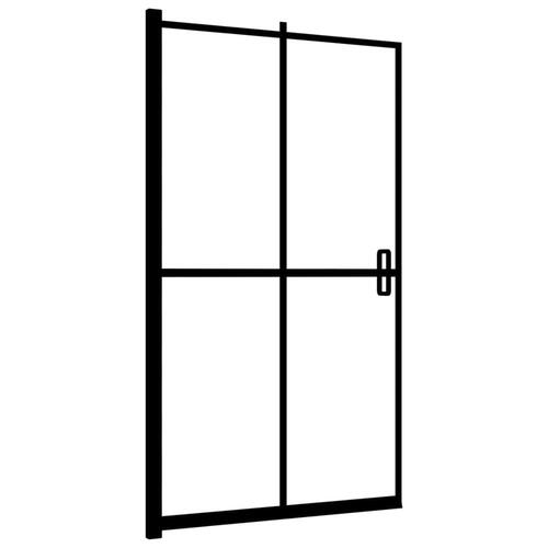 Foldbar brusekabine 80x140 cm sikkerhedsglas sort