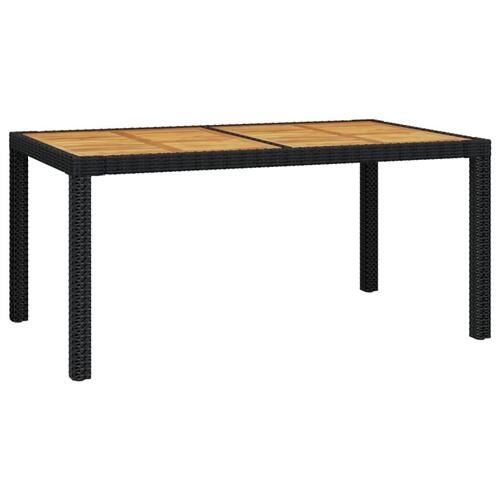 Udendørs spisebordssæt 5 dele med hynder polyrattan sort