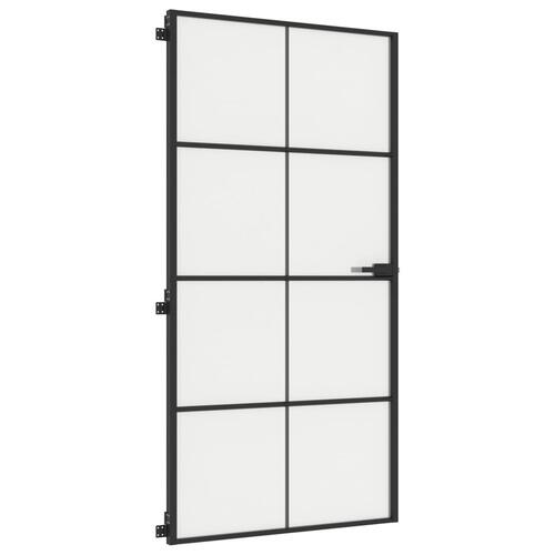 Dør 102,5x201,5 cm hærdet glas og aluminium sort