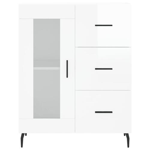 Skænk 69,5x34x90 cm konstrueret træ hvid højglans