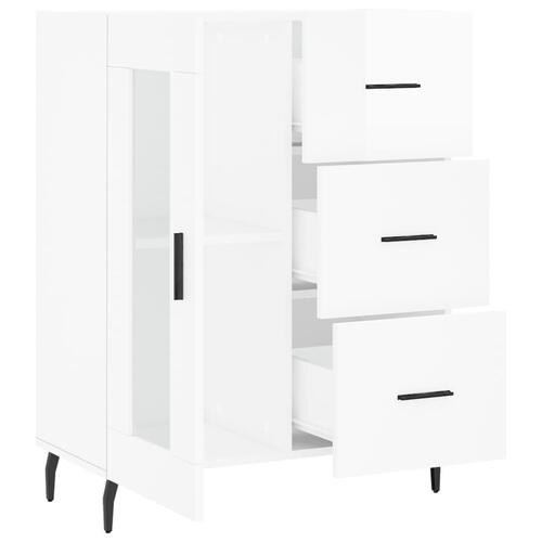 Skænk 69,5x34x90 cm konstrueret træ hvid højglans