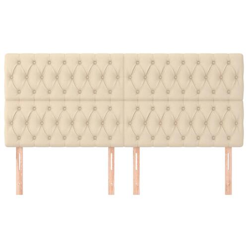 Sengegavle 4 stk. 90x7x78/88 cm stof cremefarvet