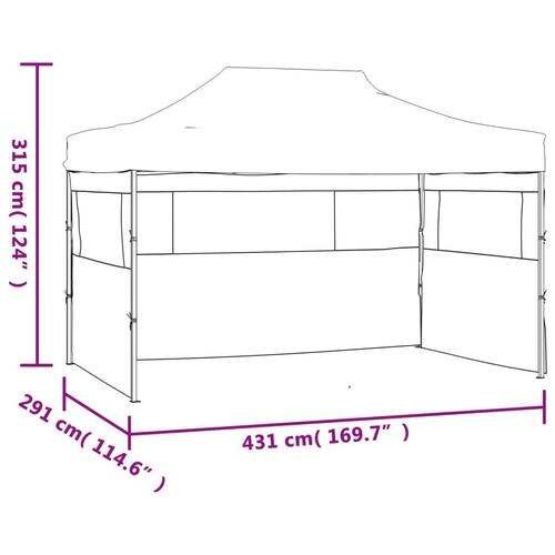 Foldbart telt med 3 vægge 3x4,5 m cremefarvet