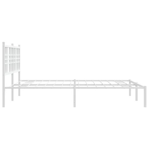 Sengeramme med sengegavl 160x200 cm metal hvid