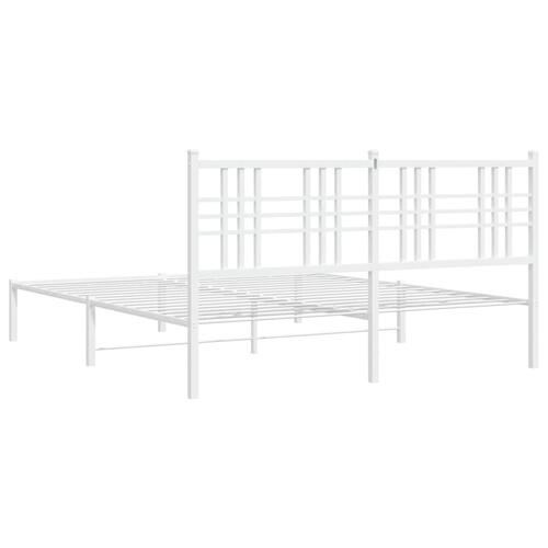 Sengeramme med sengegavl 160x200 cm metal hvid
