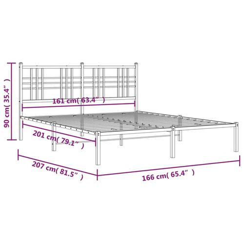 Sengeramme med sengegavl 160x200 cm metal hvid