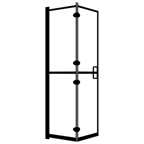 Foldbar brusekabine 120x140 cm sikkerhedsglas sort