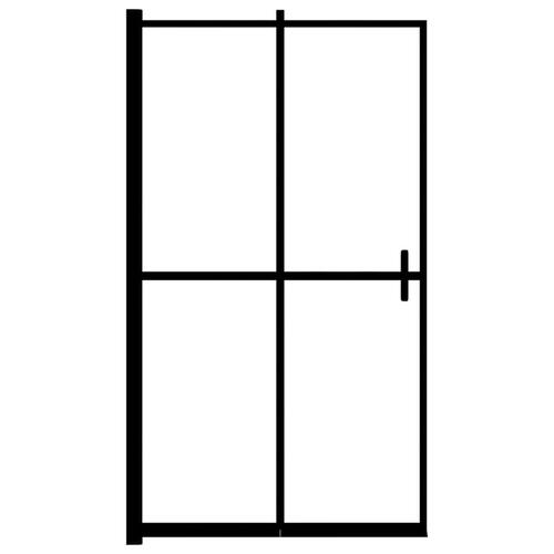 Foldbar brusekabine 120x140 cm sikkerhedsglas sort