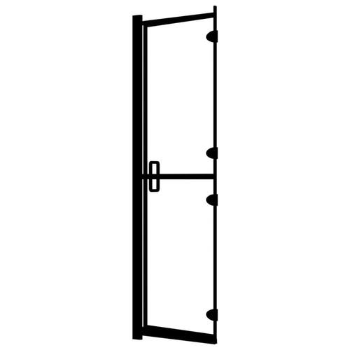 Foldbar brusekabine 120x140 cm sikkerhedsglas sort