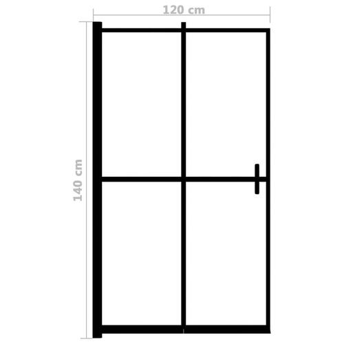 Foldbar brusekabine 120x140 cm sikkerhedsglas sort