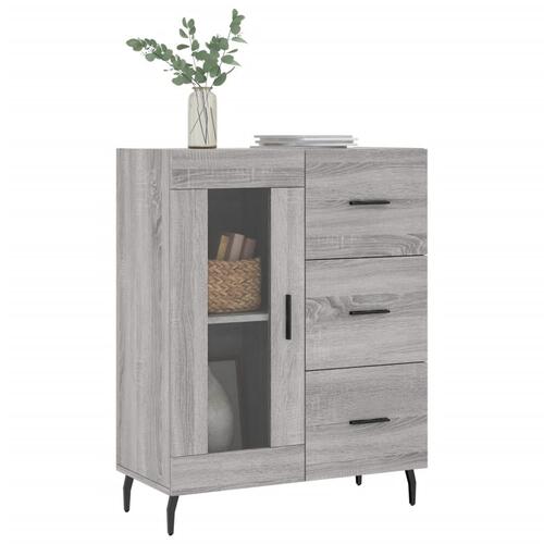 Skænk 69,5x34x90 cm konstrueret træ grå sonoma-eg
