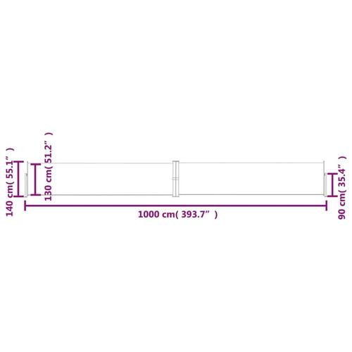 Sammenrullelig sidemarkise 140 x 1000 cm brun