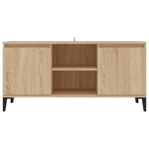 Tv-skab med metalben 103,5x35x50 cm sonoma-eg