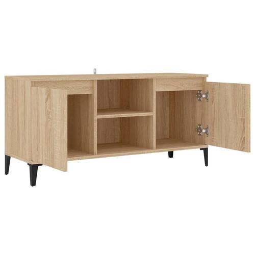 Tv-skab med metalben 103,5x35x50 cm sonoma-eg