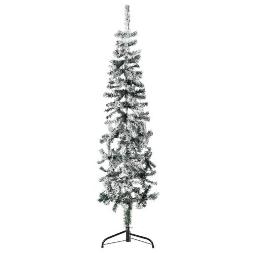 Kunstigt halvt juletræ med sne 120 cm smalt
