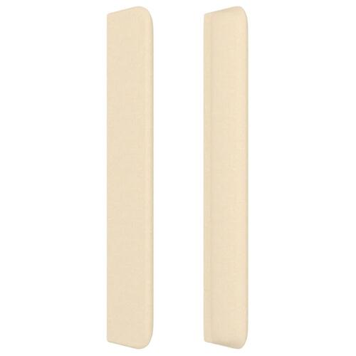 Sengegavl med kanter 93x16x118/128 cm stof cremefarvet
