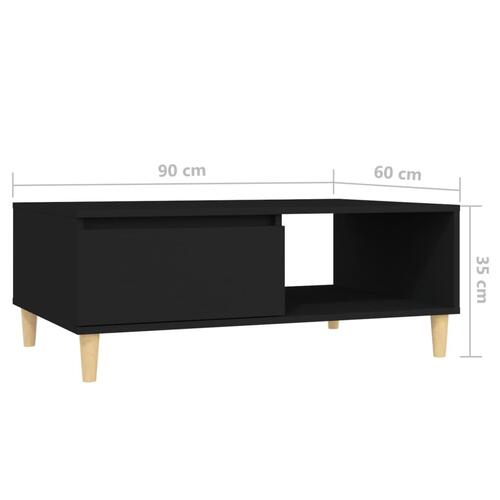 Sofabord 90x60x35 cm konstrueret træ sort