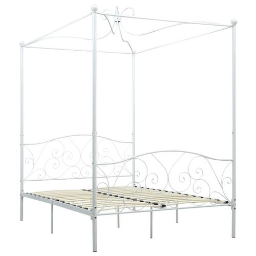 Sengestel til himmelseng 140 x 200 cm metal hvid