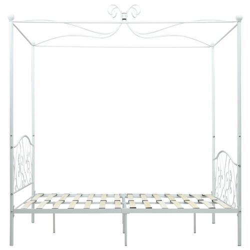 Sengestel til himmelseng 140 x 200 cm metal hvid