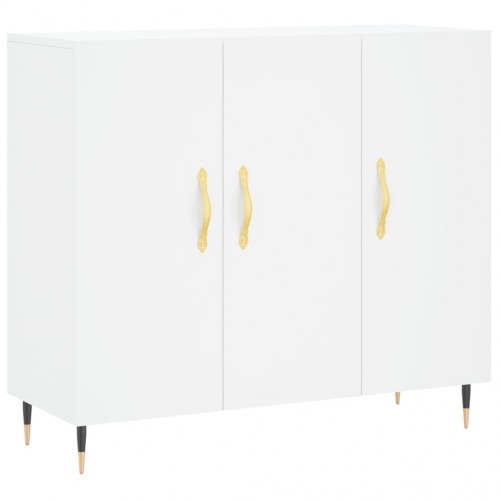 Skænk 90×34×80 cm i hvidt konstrueret træ - moderne opbevaring med metalben