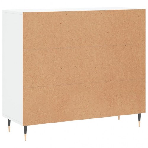 Skænk 90×34×80 cm i hvidt konstrueret træ - moderne opbevaring med metalben