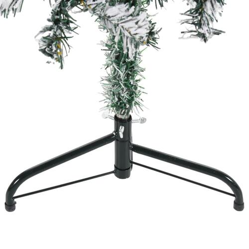 Kunstigt halvt juletræ med sne 150 cm smalt
